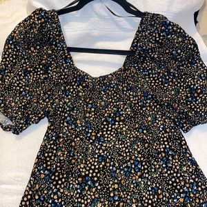 Black dress with flower prints